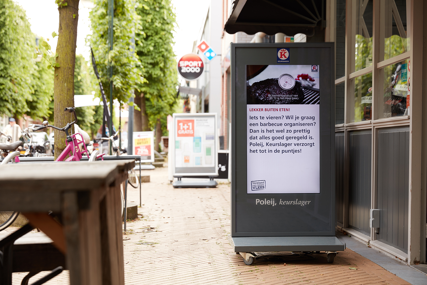 Blast quality butcher pavement sign